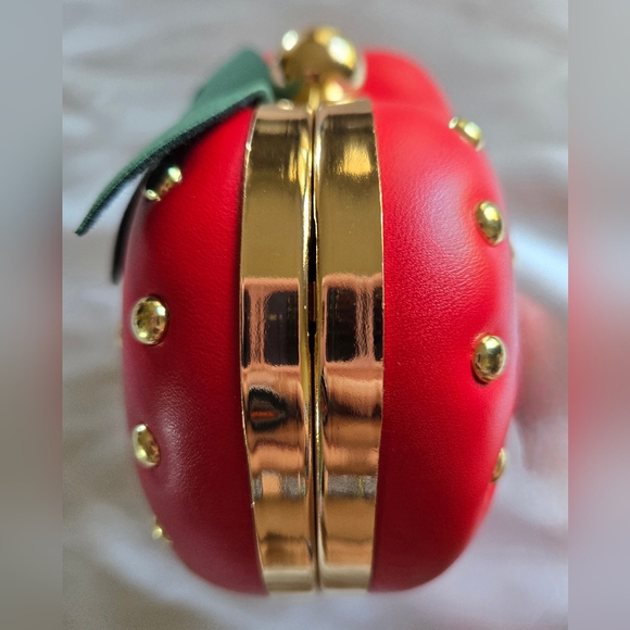 Strawberry Leather Bag With Chain In EUC - Picture 3 of 6